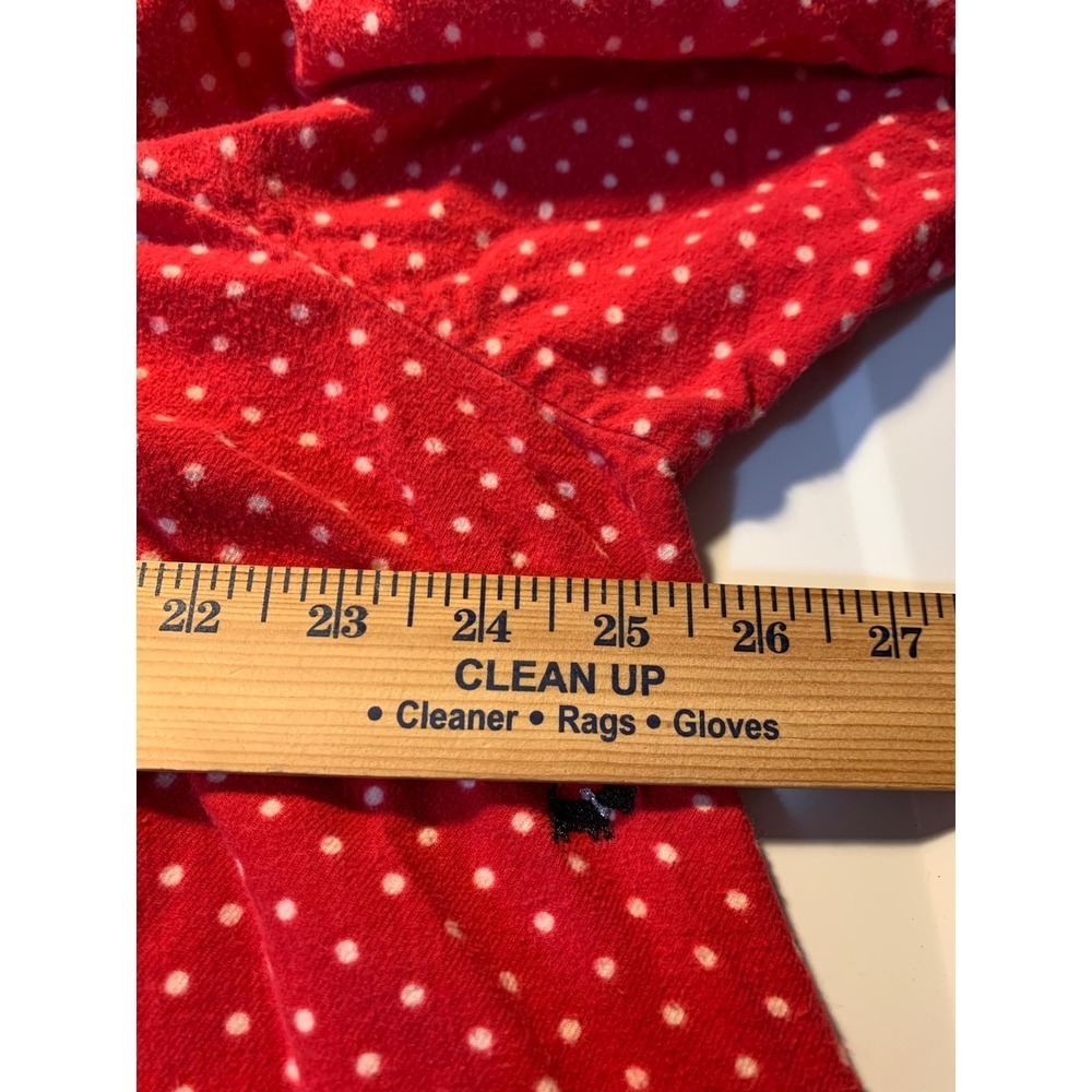 Vintage Granny Red PolkaDot Nightgown Long Sleeve Ruffle Hem Smocked Neckline 1X - Picture 9 of 9